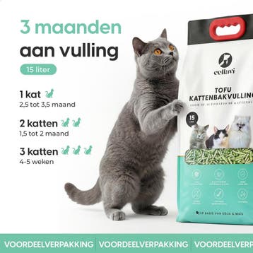Cellavi Kattenbakvulling Tofu 15L - Klontvormende, Dieren en Toebehoren, Ophalen of Verzenden, Nieuw