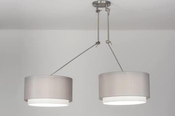 Rietveld Hanglampen - Grijs - Staal, Stof, Verzenden, Nieuw