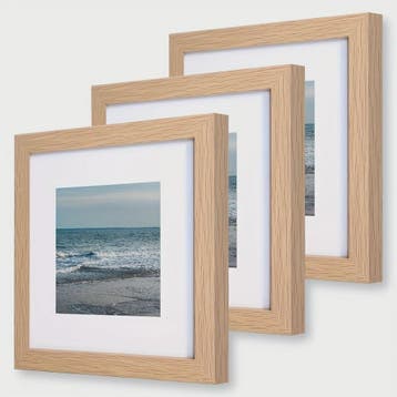 Set van 3 Houten Fotolijsten 25x25 cm - Wanddecoratie & Desk, Verzenden, Nieuw