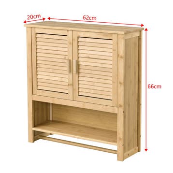 [en.casa] Badkamerkast Tyresö bamboe 66x62x20 cm met handdoe, Verzenden, Nieuw