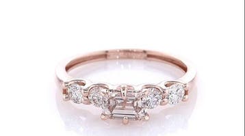 Zonder minimumprijs - Ring - 14 karaat Roségoud - 0.80ct., Nieuw
