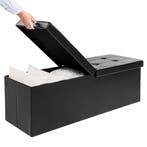 Opvouwbare Zitbank met opbergruimte en deksel 80cm Zwart, Verzenden