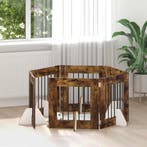 vidaXL Hondenhekje met standaards 6 pcs Gerookt eiken 60 x, Dieren en Toebehoren, Verzenden, Nieuw
