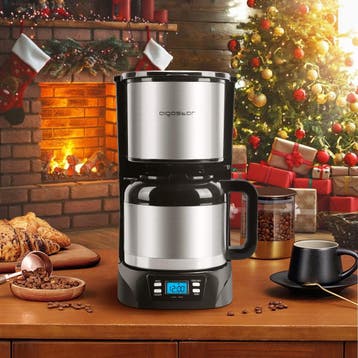 Koffiezetapparaat - filterkoffie - met thermoskan - RVS, Verzenden, Zo goed als nieuw