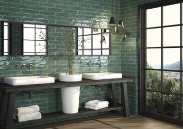 Wandtegel Equipe Cerámica Opal Groen Glans 7,5x30, Nieuw, 20 tot 40 cm, 10 m² of meer, Wandtegels