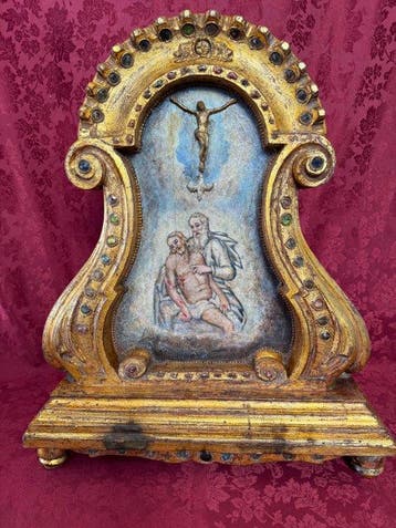 Altaar - Hout - 1800-1850 - Heilige Drie-eenheid - 62 cm