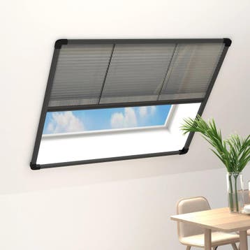 vidaXL Raamhor plissé 120x120 cm aluminium antraciet, Huis en Inrichting, Stoffering | Gordijnen en Lamellen, Verzenden, Nieuw