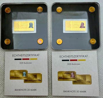 Duitsland. Gold Banknotes ND, oro 2 x 1/500 Oz .999 (Zonder