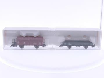 Schaal H0 Fleischmann 82 5910 K set van 2 goederen wagen..., Gelijkstroom, Fleischmann, Overige typen, Ophalen of Verzenden