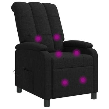 vidaXL Massage Recliner Zwart Stof, Verzenden, Nieuw