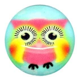 Fako Bijoux - Click Button - Glas - Uiltje Blauw/Roze, Verzenden, Nieuw