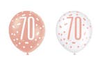 Ballonnen 70 Jaar Rosé Goud Glitz (6st), Kleding | Dames, Ophalen of Verzenden, Nieuw