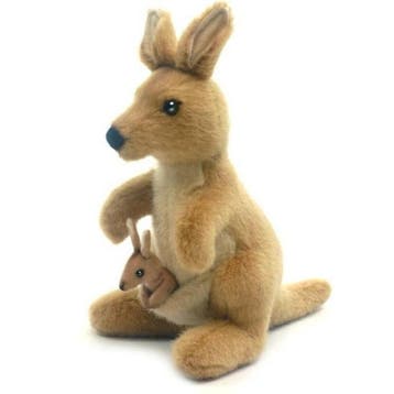 Hansa kangoeroe knuffel met baby - pluche - 20 cm, Kinderen en Baby's, Verzenden, Nieuw