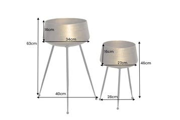 Set van 2 Bloempot FLOWERS 65cm messing goud zwart gehamerd, Ophalen of Verzenden, Nieuw