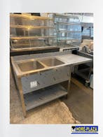 Combisteel spoeltafel 160x70x85 cm – 2 spoelbakken (Demo), Nieuw zonder verpakking, RVS Meubilair
