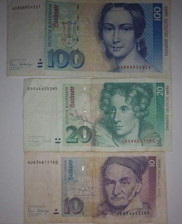 Duitsland. - 3 Banknotes - 1989/1993 (Zonder minimumprijs)