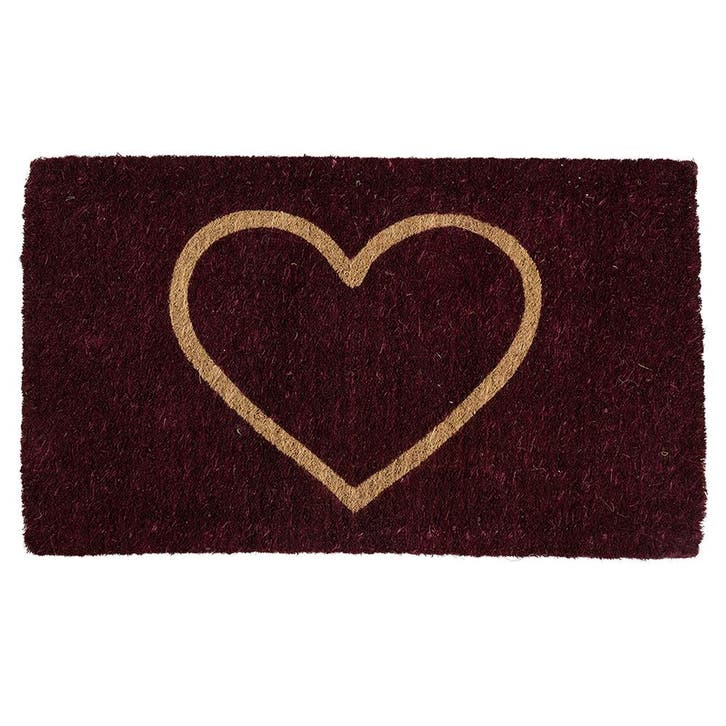 kokosmat handgeweven hart rood 75cm, Tuin en Terras, Deurmatten, Verzenden
