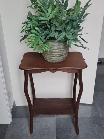 Bijzettafel - Art Nouveau houten bijzettafel - plantentafel