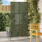 vidaXL Privacyscherm Olijfgroen 100 x 50 x 180 cm Staal, Tuin en Terras, Schuttingen, Verzenden, Nieuw, IJzer