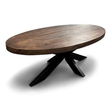 Salontafel Silvia Ovaal 130x70cm Mango Walnoot Bruin, Ophalen of Verzenden, Nieuw