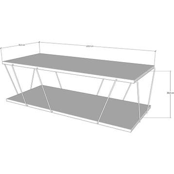 Salontafel - zwart en bruin - 120 cm lang - modern, Verzenden, Nieuw