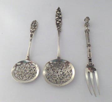 Begeer en - van Eldik - Lepel (3) - .835 zilver - vork