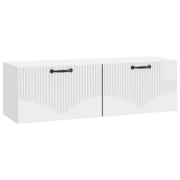 vidaXL Wandbeugel TV-kast Hoogglans Wit 98 x 31 x 30 cm, Minder dan 50 cm, Verzenden, Nieuw, Minder dan 100 cm