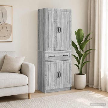 vidaXL Kastenset 2 st Grijs Sonoma Bewerkt hout, Minder dan 50 cm, Verzenden, Nieuw, Minder dan 100 cm
