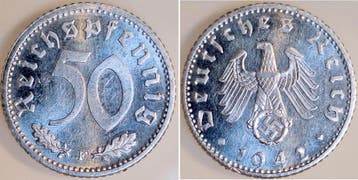 50 Pfennig Duitsland 50 Reichspfennig 1942 F J 372 Erstab..., Postzegels en Munten, Munten | Europa | Niet-Euromunten, Verzenden