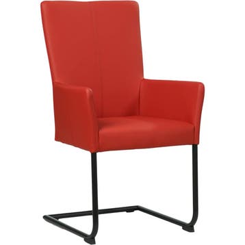 Leren eetkamerstoel Dry met armleuning - Toledo Ducati, Nieuw, Leer, Ophalen of Verzenden, Rood