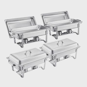 RVS Chafing Dish Buffet Set 8Qt - 4 of 6 Stuks - Catering Wa, Witgoed en Apparatuur, Gourmetstellen, Verzenden, Nieuw