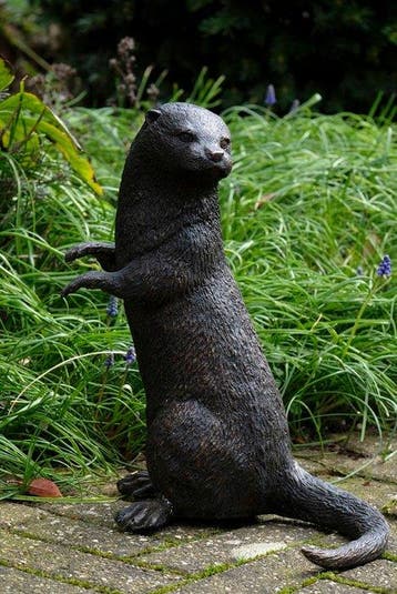 sculptuur, Standing Otter - 35 cm - Brons, Antiek en Kunst