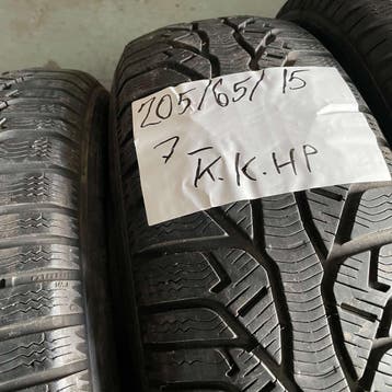 2 x Kleber Krisalp HP 205-65-15 Winterbanden 7mm, Gebruikt, 15 inch, Band(en), Personenwagen