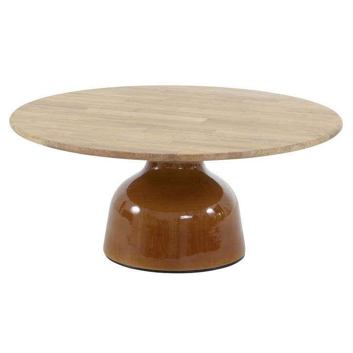 June lounge tuintafel hoogglans keramiek caramel 80xH35 cm, Tuin en Terras, Tuintafels, Nieuw, Ophalen of Verzenden