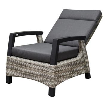 Dallas stoel bank loungeset 4 delig verstelbaar grijs, Tuin en Terras, Ophalen of Verzenden, Nieuw, Wicker