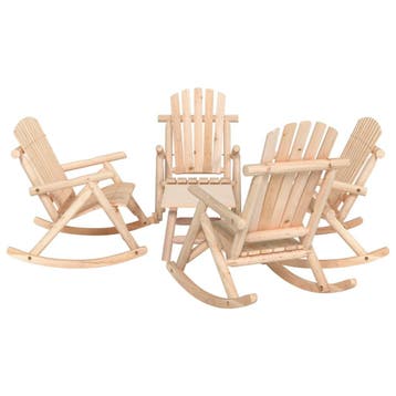 vidaXL 5-delige Loungeset massief vurenhout, Verzenden, Nieuw, Hout, Loungeset