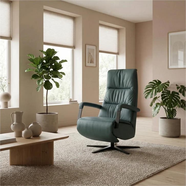 Leren elektrisch relaxfauteuil Core - Toledo Whale, Huis en Inrichting, Fauteuils, 50 tot 75 cm, 75 tot 100 cm, Nieuw, Leer, Ophalen of Verzenden