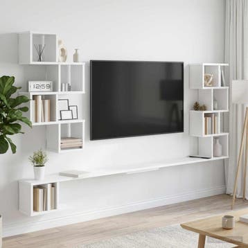 vidaXL Vaste TV Plank Wit 160 x 15 x 94 cm Bewerkt hout, Verzenden, Nieuw