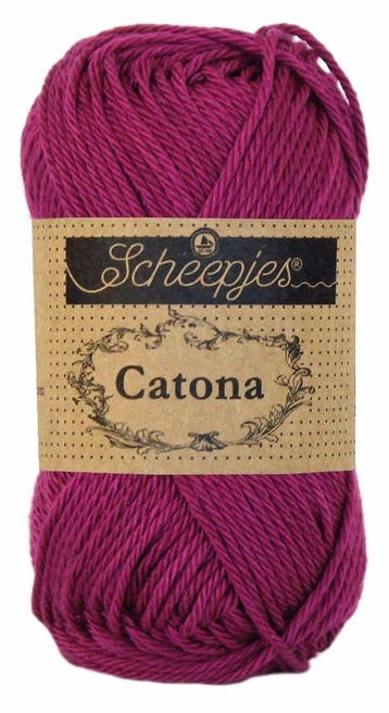Scheepjes Catona 50 gram - 128 tyrian purple - Katoen Gare, Ophalen of Verzenden, Nieuw