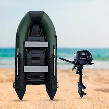 Rubberboot - 330 cm - Lattenbodem - Tohatsu 3.5 pk, Watersport en Boten, Ophalen of Verzenden, Nieuw, Buitenboordmotor, Overige materialen