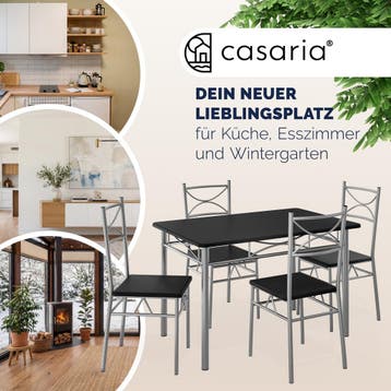 Eettafelset Paul 5-delig Zwart (Meubelen, Interieur), Verzenden
