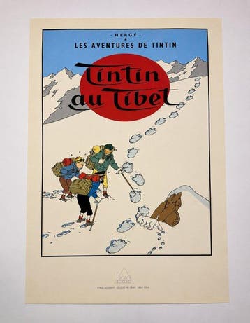 Hergé - Tintin au Tibet – Sérigraphie – 1987 - 80cm, Boeken, Nieuw