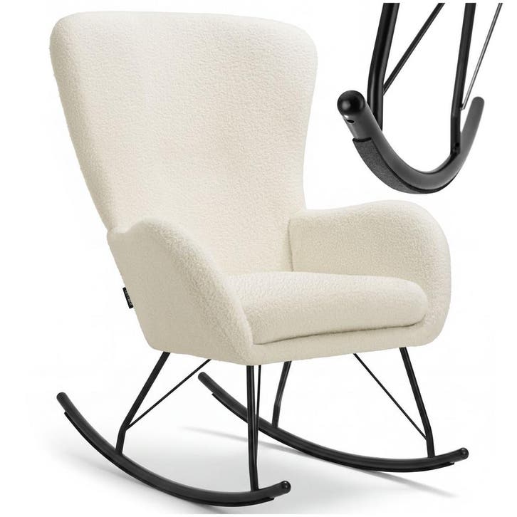 Schommelstoel Swing met stalen glijders en dikke bekleding, Huis en Inrichting, Stoelen, Verzenden