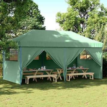 vidaXL Partytent inklapbaar pop-up met 4 zijwanden groen, Verzenden, Nieuw, Partytent