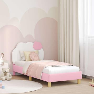 vidaXL Bedframe voor kinderen met hoofdbord Roze 80 x 160 cm, Huis en Inrichting, Verzenden, Nieuw
