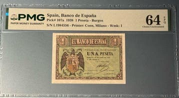 Spanje. - 1 Peseta 1938 - Pick 107a (Zonder minimumprijs)