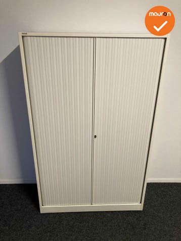 Roldeurkast - Ahrend - 195x120x45cm - wit met witte roldeure, Werkplek, Ophalen of Verzenden, Gebruikt, Kast