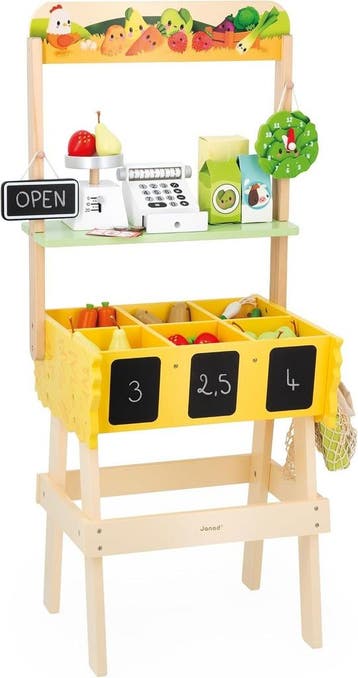 Houten Kinderwinkel 32-dlg | Tweedekansje | OP=OP, Kinderen en Baby's, Speelgoed | Speelkeukens, Ophalen of Verzenden, Zo goed als nieuw