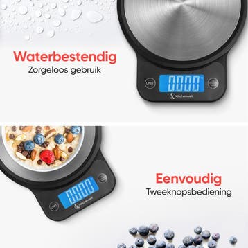 2dekans | Kitchenwell Keukenweegschaal - Digitaal - 1g-10kg, Ophalen of Verzenden, Zo goed als nieuw