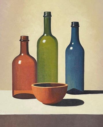 Christiano Silva - bouteilles de verres et bol de bois